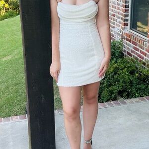 Oh Polly Strapless White Mini Dress